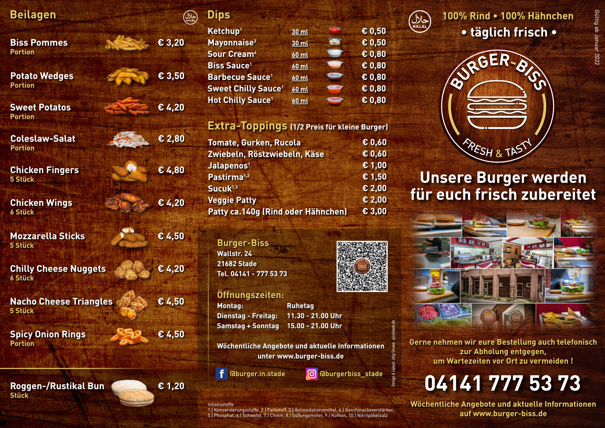Speisekarte Burger Biss